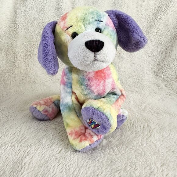 Ganz Webkinz Tie Dyed Puppy Plush HM385 No Code Cut Tag Stuffed Animal Toy - Picture 1 of 5
